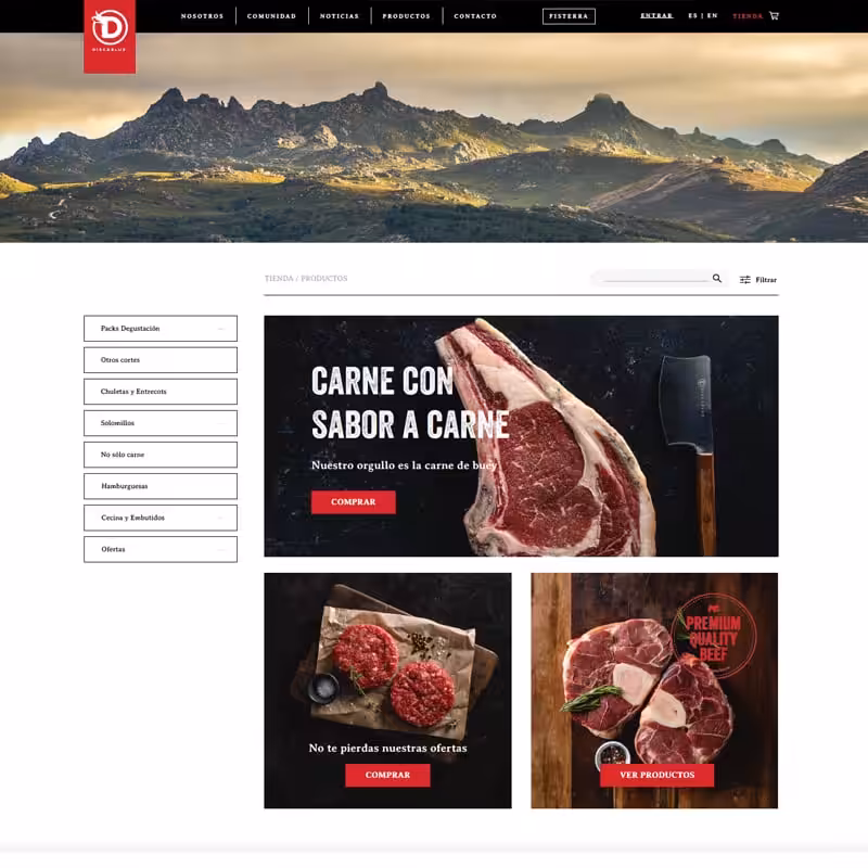 Tienda online del proyecto web de Discarlux