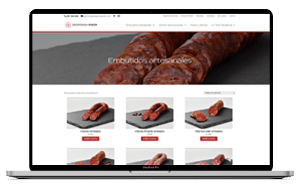 Tienda online de Despensa Pisón mostrada en un ordenador portátil