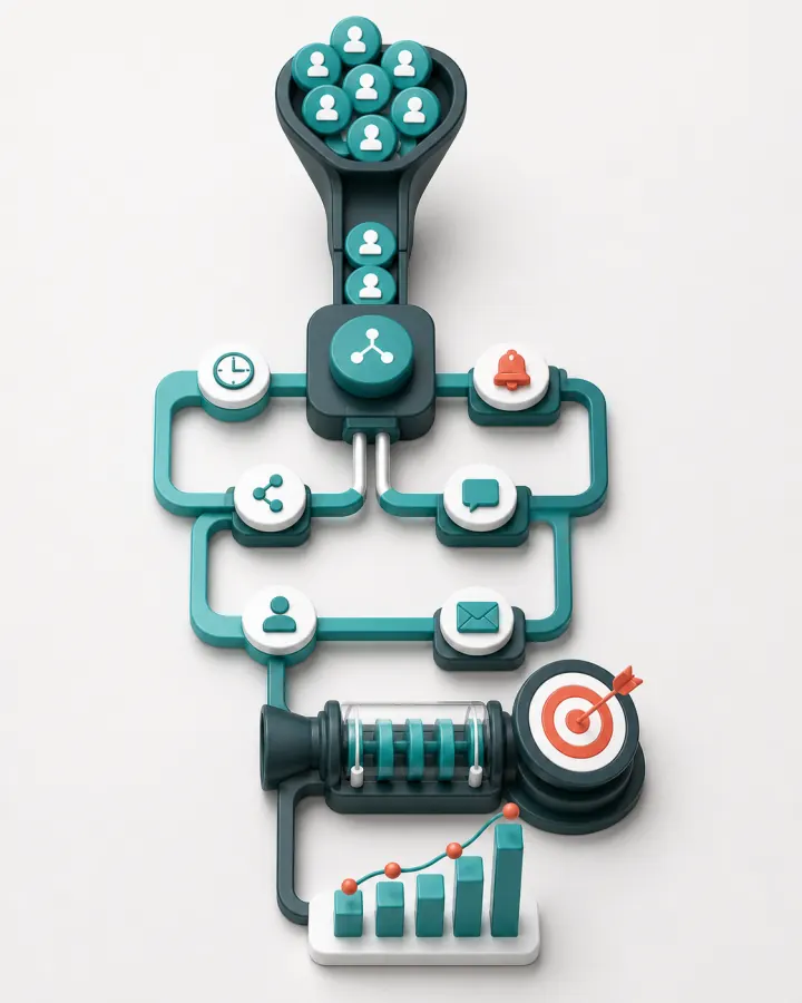 Recorrido de un cliente potencial desde la captación hasta el CRM