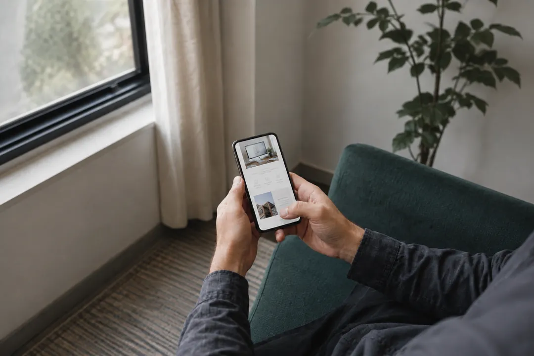 Comprobación de una página web desde un teléfono móvil