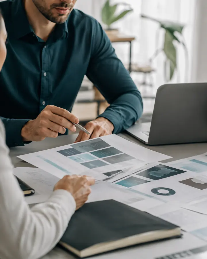 Definición del alcance de una propuesta digital Profesionales definiendo el alcance y los entregables de una propuesta digital