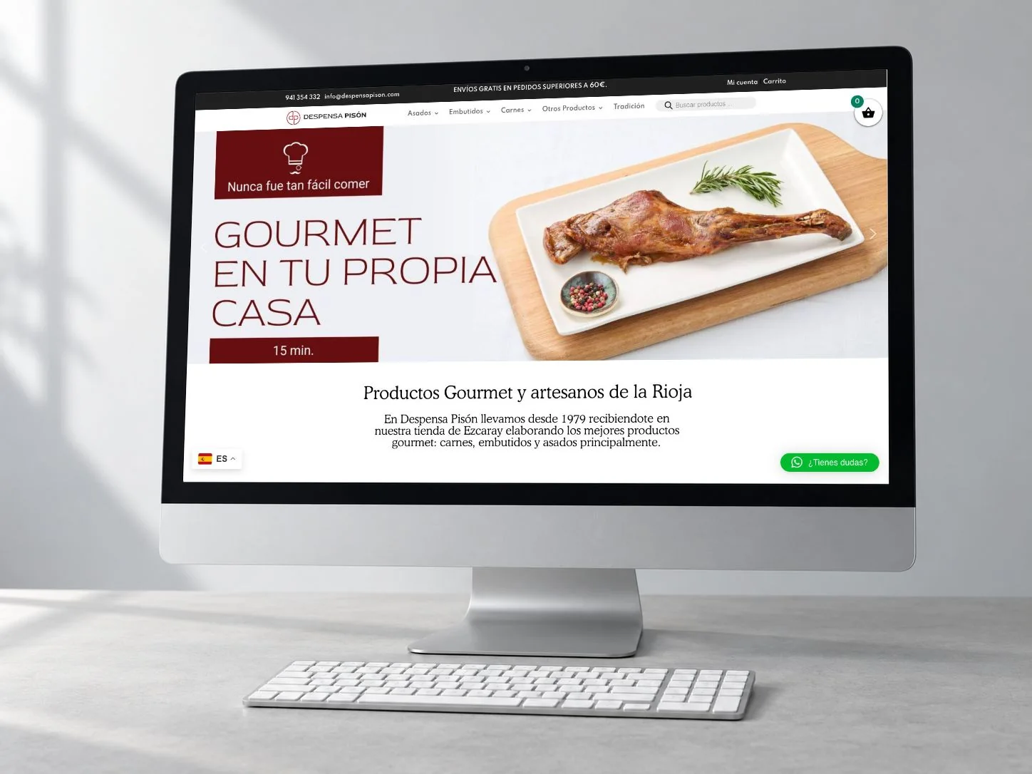Presentación de la web de Despensa Pisón a partir de capturas reales.