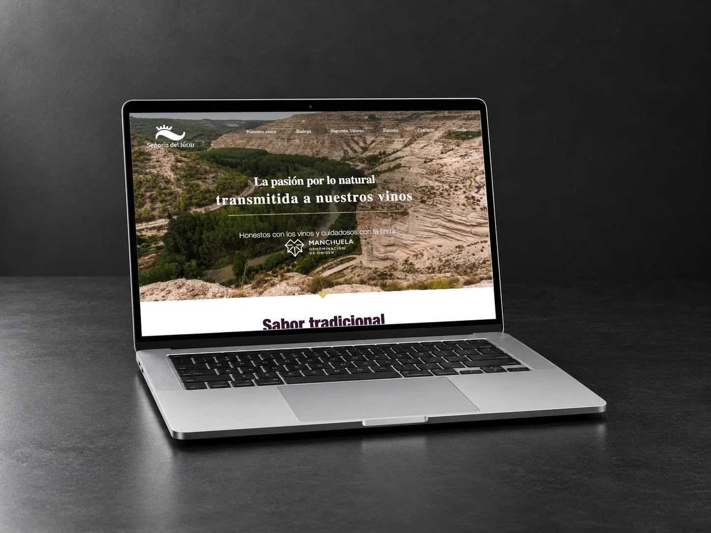 Presentación de la web de Señorío del Júcar a partir de capturas reales.